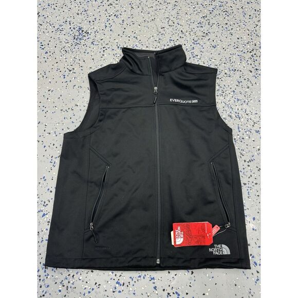 The North Face Ridgeline Vest Mens Large Black Full Zip Softshell Logo Pockets - Picture 1 of 3